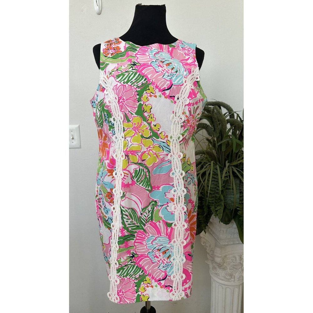 New Lilly Pulitzer Target Nosey Posey Vibrant Colorful Floral Shift Dress Sz 16